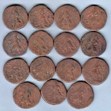 Kushan dynasty's Vima Kadphises AD. 105-305 Century 15.50 Gms.  15 copper coins