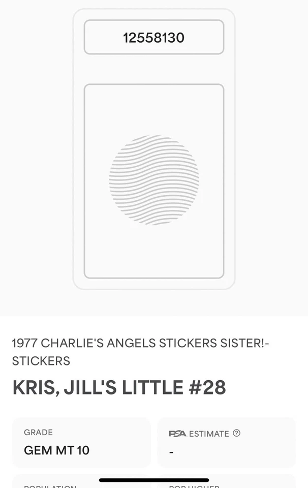 CHERYL LADD 1977 CHARLIE'S ANGELES KRIS JILLS STICKERS PSA GEM MINT  10 POP 13 - Image 3 of 3