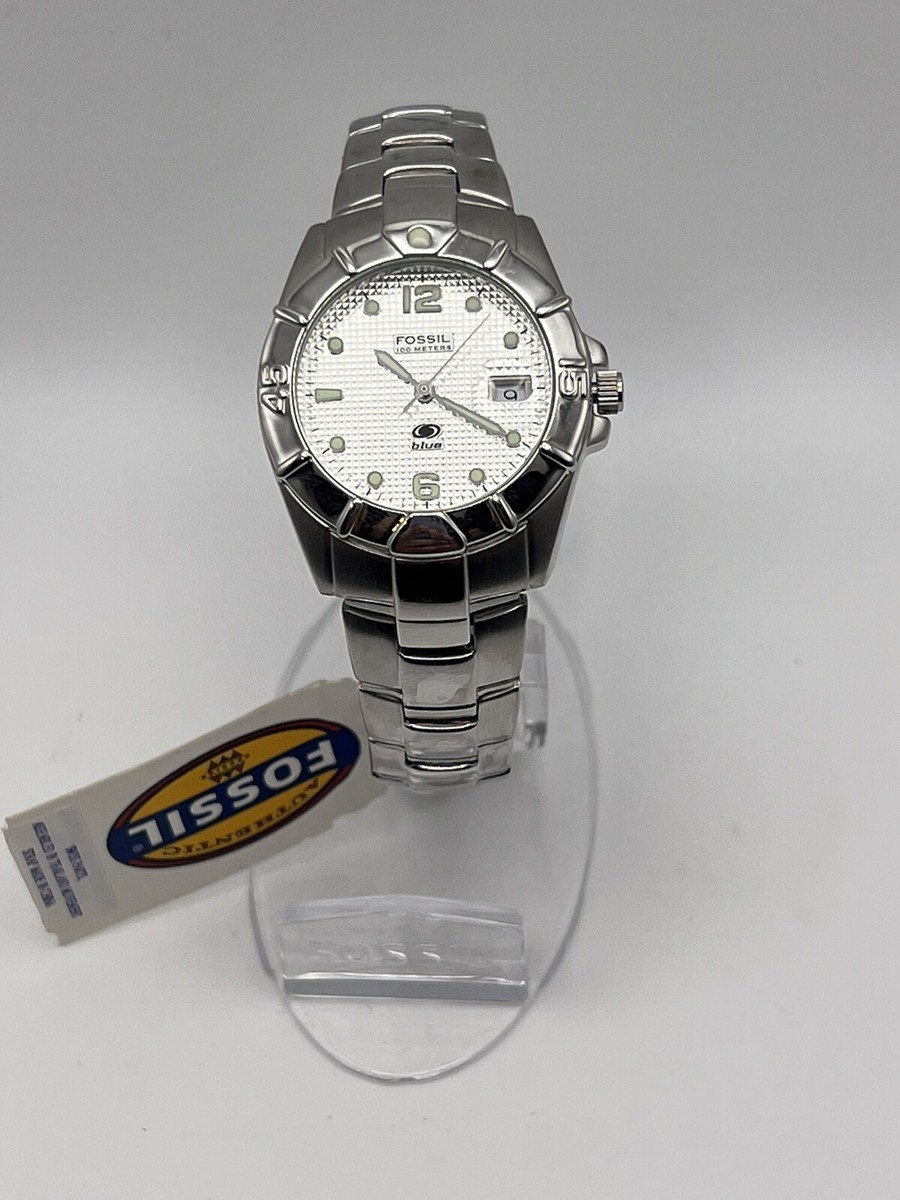 Womens Fossil Blue AM-3446 Stainless Steel Calendar Watch  display picture 2