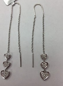 threader 6gr 20ct 10k earrings diamond heart gold