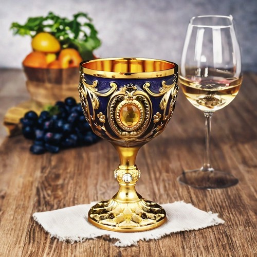 Gold Red Chalice Goblet Delicate Retro Wine Cup Medieval Goblet Alloy Medieval - Picture 14 of 33
