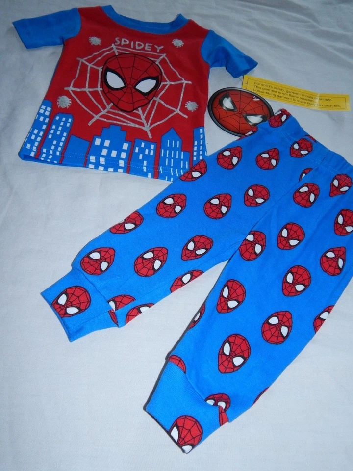 Pijama Spiderman Bebé Talla 9 12 18 24 Meses Rojo Azul Conjunto para Dormir Conjunto NUEVO Foto 3 de 4