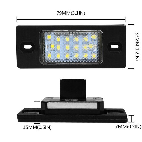 2Pcs Auto Rear LED License Plate Lights Lamps For Porsche Cayenne & Volkswagen - Picture 2 of 11