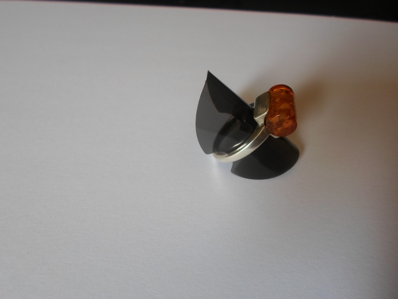 solid silver ring, amber wand, size 56 - image 6