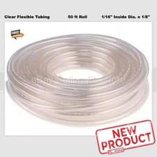 Clear Flexible Tubing 1/16" Inside Dia x 1/8" Outside Dia 50 Feet Roll Tygon PVC