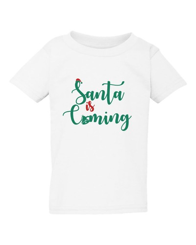Youth Toddler Santa Is Coming Cute Christmas T Shirt Boys Girls Tee Kids T-Shirt - Picture 9 of 9