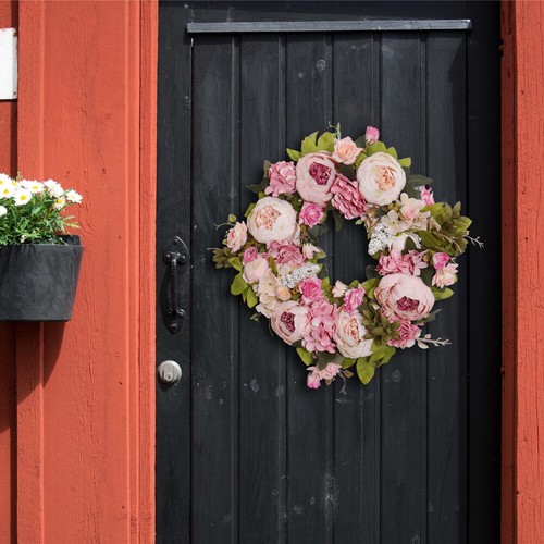 Artificial Silk Flowers Topiary Peony Lavender Ivy Garlands Wedding Wreath - Picture 3 of 19