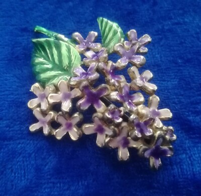Vintage Schmuck Brosche Museum der dekorativen Künste emailliert Blumenstrauß 