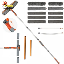 Squeegee Window Cleaner 2 in 1 Rotatable Window Cleaning Tool Kit with Extension