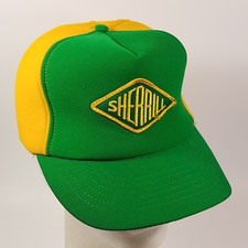 Vtg 80s Sherrill Trucker Hat Cap Made In USA Logo Patch Full Foam