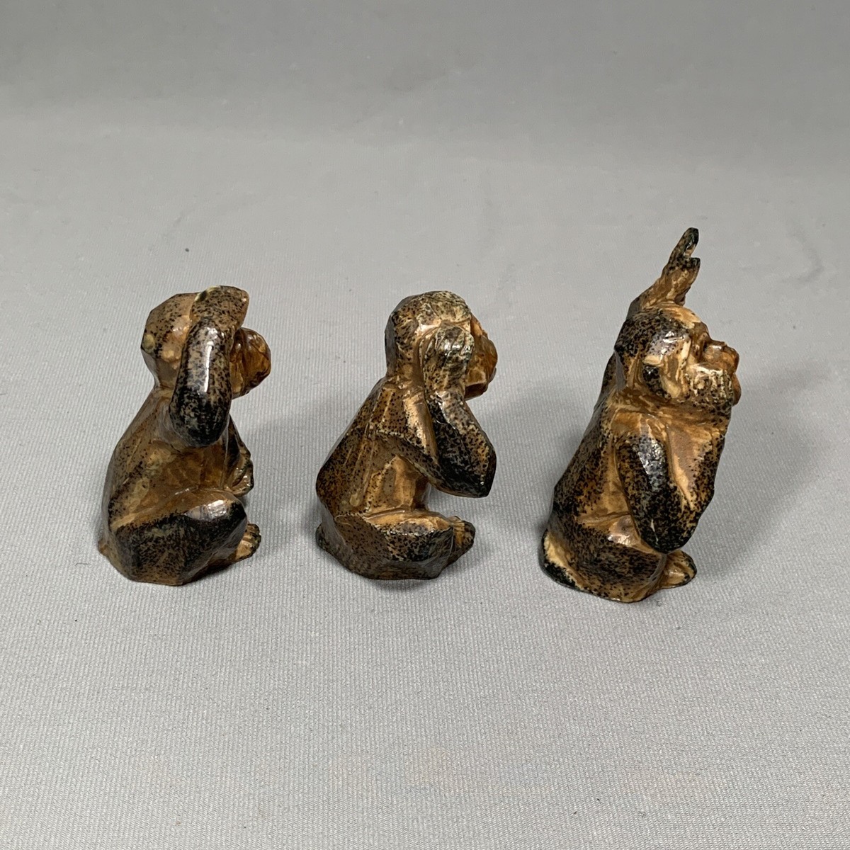 3 Wise Monkeys See Hear Speak No Evil Japan Nice Detail Pottery | eBay