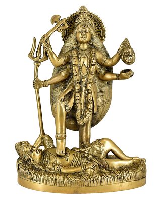 Maa Kali Messing Statue Religiös Göttin Skulptur Idol Heim Dekor Figur
