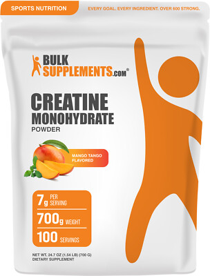 BulkSupplements Creatine Monohydrate Powder - Mango Tango - 7g per Serving