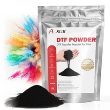 A-SUB DTF Powder Black,  2.2 lb Adhesive Sublimation Powder Dark Hot Melt