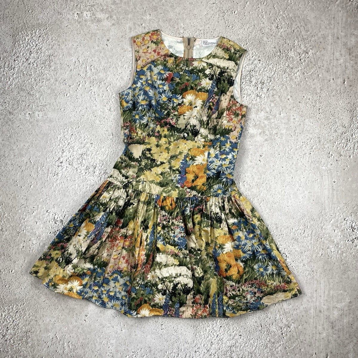 valentino floral dress floor length Valentino Floral Chiffon Gown by