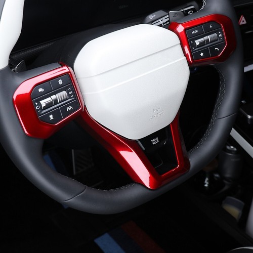 Gloss Red Interior Steering Wheel Frame Trim Cover for Kia K4 GT Accessories - Picture 4 of 5
