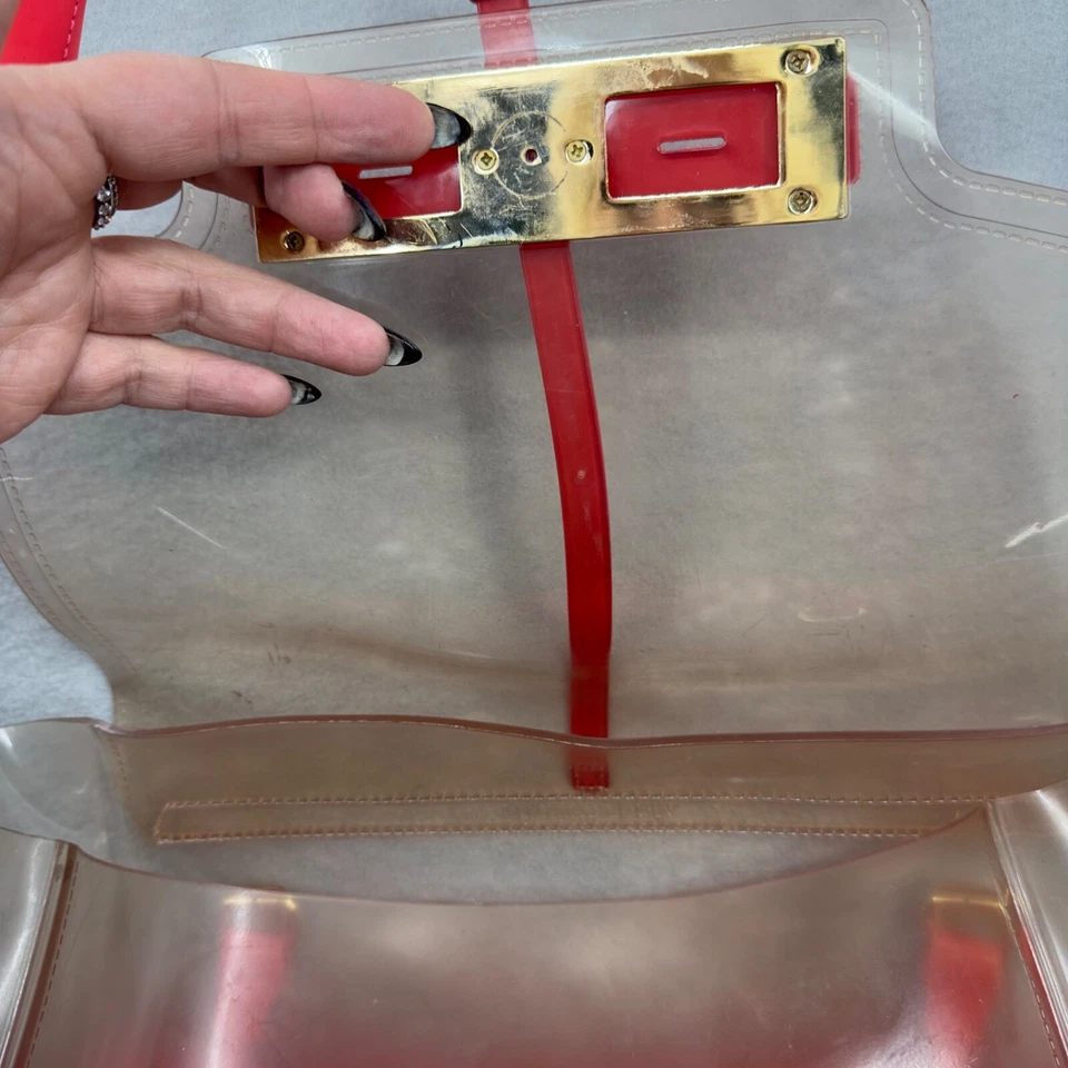 Bolso Bandolera Vince Camuto Ombre Jelly Rosa Asas Solapa Transparente Silencioso Y2k Años 90 Foto 3 de 4