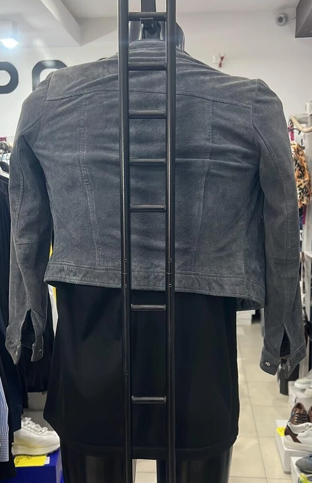 Mango Chaqueta de Piel Usado Mujer Gris Vaqueros Talla XS PGS1193PI - Imagen 4 de 4