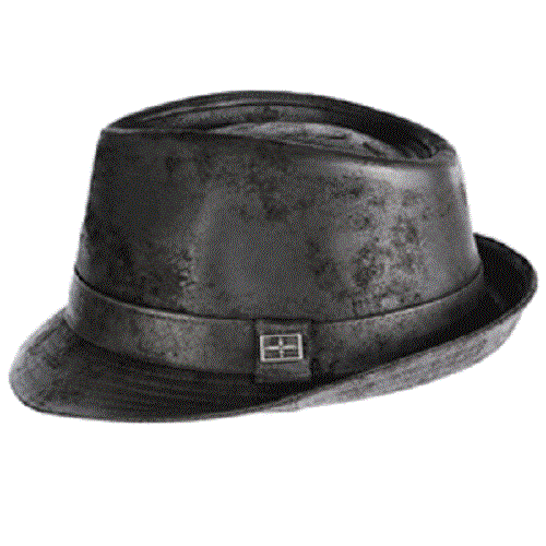 Karma Accessories Eureka Camden Leather Snap Brim Black or Olive Trilby