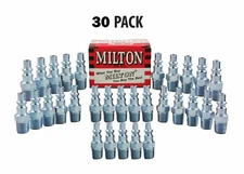 30 Pieces Milton 777 A Style Air Hose Fittings 1/4" Male NPT Coupler Plugs 777BK