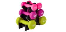 Women Arm Dumbbell Set 6 Training Hand Weights With Stand 2 3 5 Pounds Strength