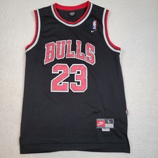 NBA Chicago Bulls Basketball Nike black Jersey 23 Michael Jordan Sz Large