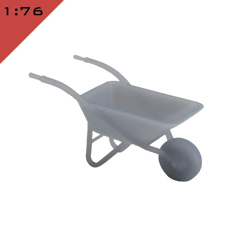 2x 3D printed STEEL WHEELBARROW 1 72 1 76 1 87 OO HO Model