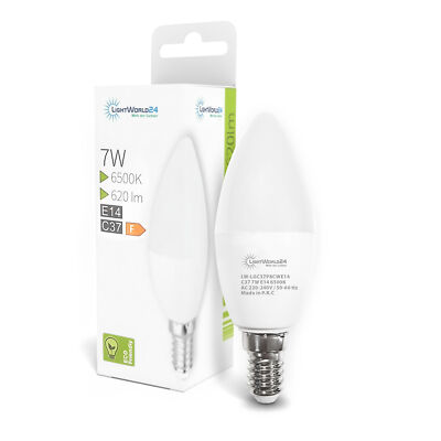 E14 LED GlühLampe 7 Watt Leuchtmittel Birne 620LM Ersatz 60W Kaltweiß