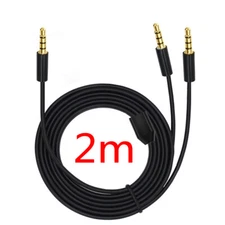 2m 3.5mm Male to 2 Male Stereo Audio Cable Headset Extension Splitter Cord 4Pole
