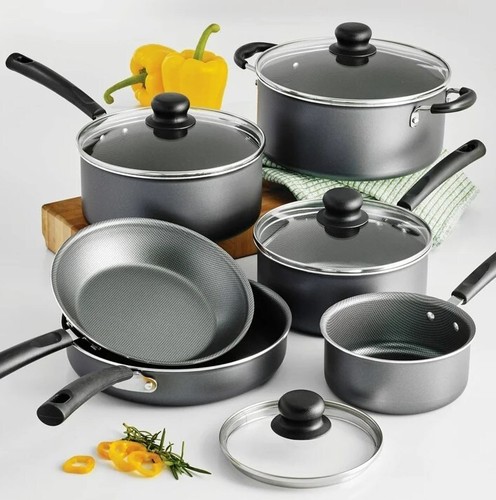 Juego de 10 utensilios de cocina ollas y sartenes antiadherentes con tapas cerámica cocina cocina - Imagen 2 de 5