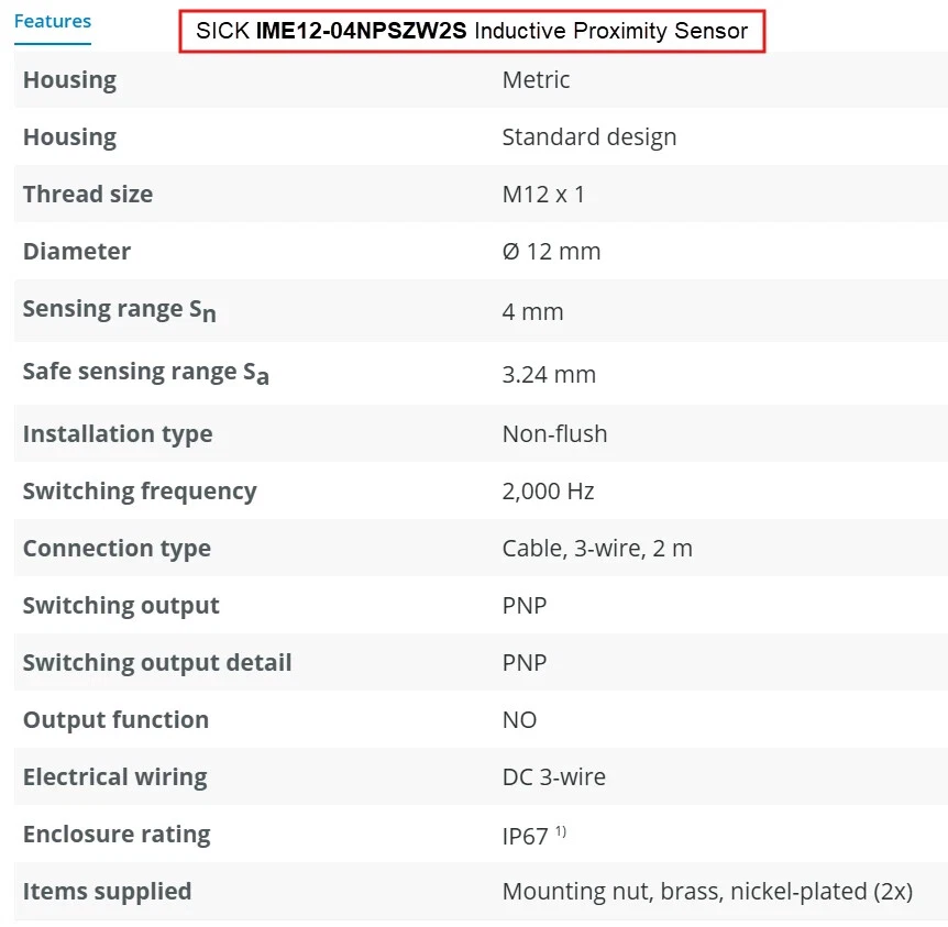 Lot of 3 Sick IME12-04NPSZW2S Inductive Proximity Sensors, Thread Size:  M12 x 1 - Image 4 of 4