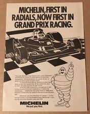 1979 Michelin Tires Grand Prix Racing vintage print ad 70's advertisement