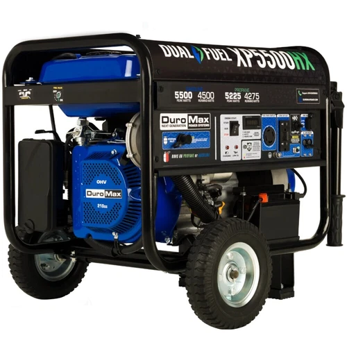 DuroMax XP5500HX - 4500 Watt Electric Start Dual Fuel Portable Generator w/ C...