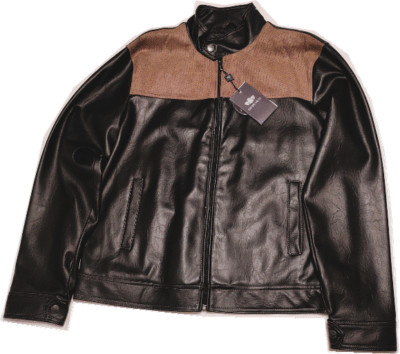 Men's Brown Leather Light Jacket Made in Italy Emporio & Co, Size XL, Brand New