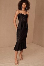 Anthropologie x BHLDN Flor Et. Al Arosa Lace Midi Sheath Ruffle Flounce Dress 
