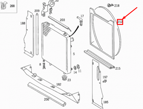 MERCEDES-BENZ E W124 Fan Shroud A1245000655