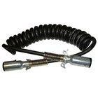 Electric Cord 12 Foot Black Coiled 7 Way 6/12 & 1/10