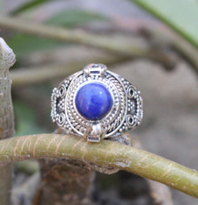 Silver Plated Ring For Women Girl With Natural Sapphire Gemstone P136