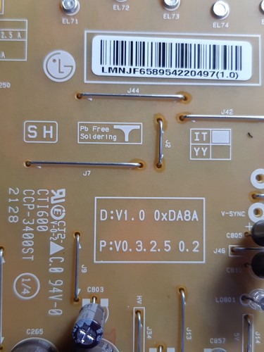 Fuente Alimentación LG 65NANO826QB EAX69508202(1.0) EAY65895422 - Imagen 4 de 7