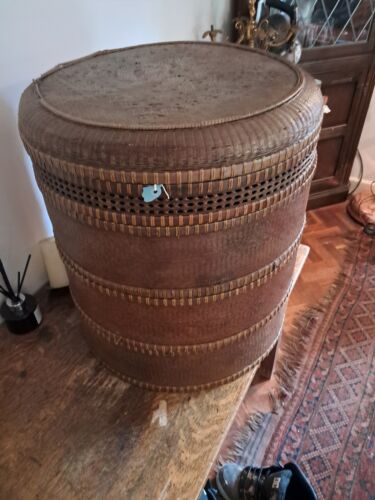 Traditional Vintage Chinese Wedding Dowry Basket / Lacquer Box/Rice Carrier - Picture 2 of 18