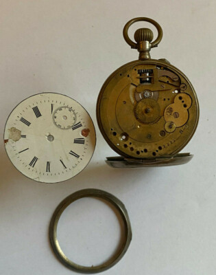 J.B. Depose Taschenuhr 800er Silber - Ersatzteile   - das Werk läuft nicht 