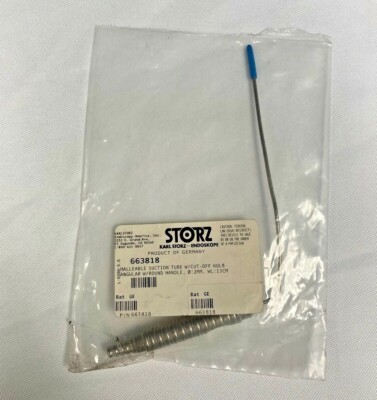 Karl Storz 663818 Malleable 2mm Suction Tube Cut Off Hole Angular w/ Handle