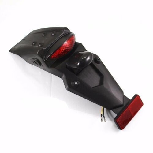 Motorcycle LED Tail Brake Light With Bracket - 6 LED Smoked Lens, 12V, For Dirt Bikes, ATVs & Most Motorcycles