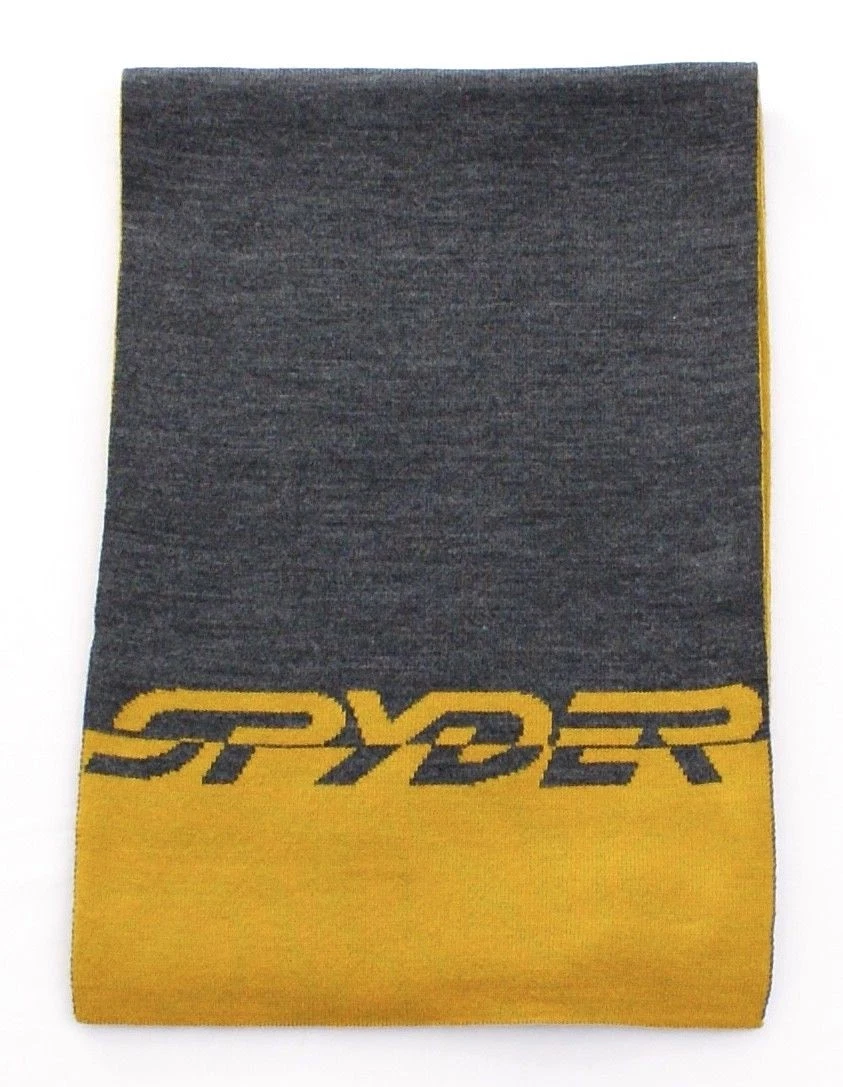 Spyder Broken Logo Muffler Gray & Gold Men's Scarf NWT