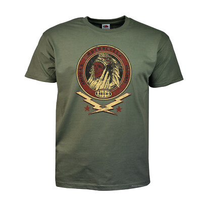 T-Shirt Biker Motorrad classic Indian Vintagestyle custombike Rider  *4325 oliv