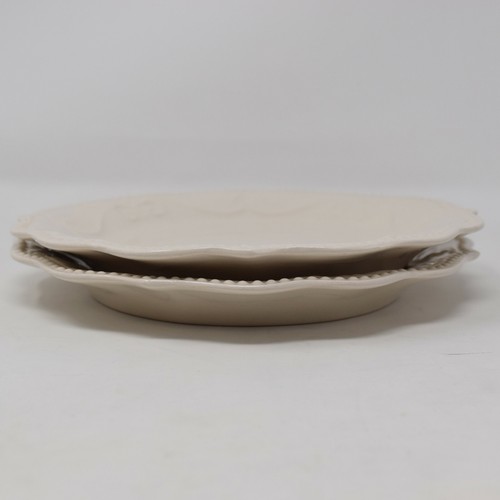 2 Pioneer Mujer Paige Lino Blanco 8" Ensalada Postre Plato Cuentas Vieira Granja - Imagen 10 de 10