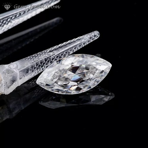 Fiery 14 X 7 MM 2.50 Carat Full White Marquise Cut Loose Moissanite 4 Ring - Picture 6 of 9