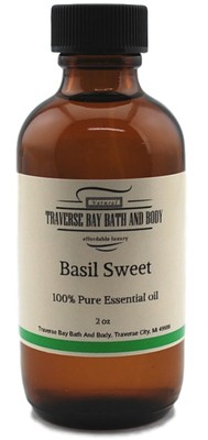 Sweet Basil Essential Oil 4 oz, 100% pure, Uncut. Soap making- aromatherapy