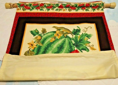 Handmade Banner~Watermelon Decoration~16-1/2"W x 20"H for 1-3/4" Rod-100% Cotton - Imagen 2 de 3