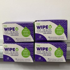  4 Packs Flents Wipe N Clear Lens Wipes Individually Wrapped